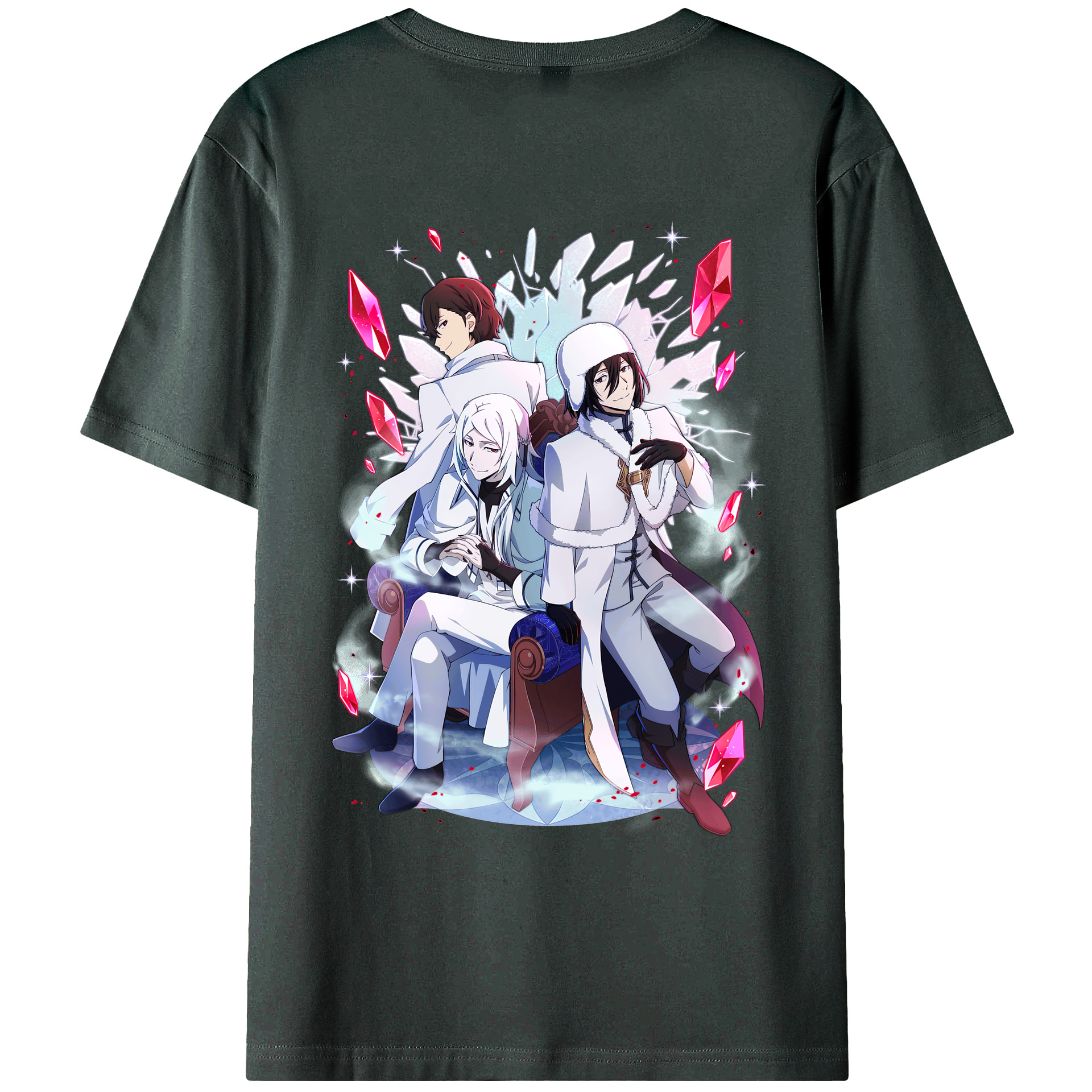 （画像用） 文豪ストレイドッグス Bungo Stray Dogs 綿100％ メンズ半袖Tシャツ（バックプリント） 通気性